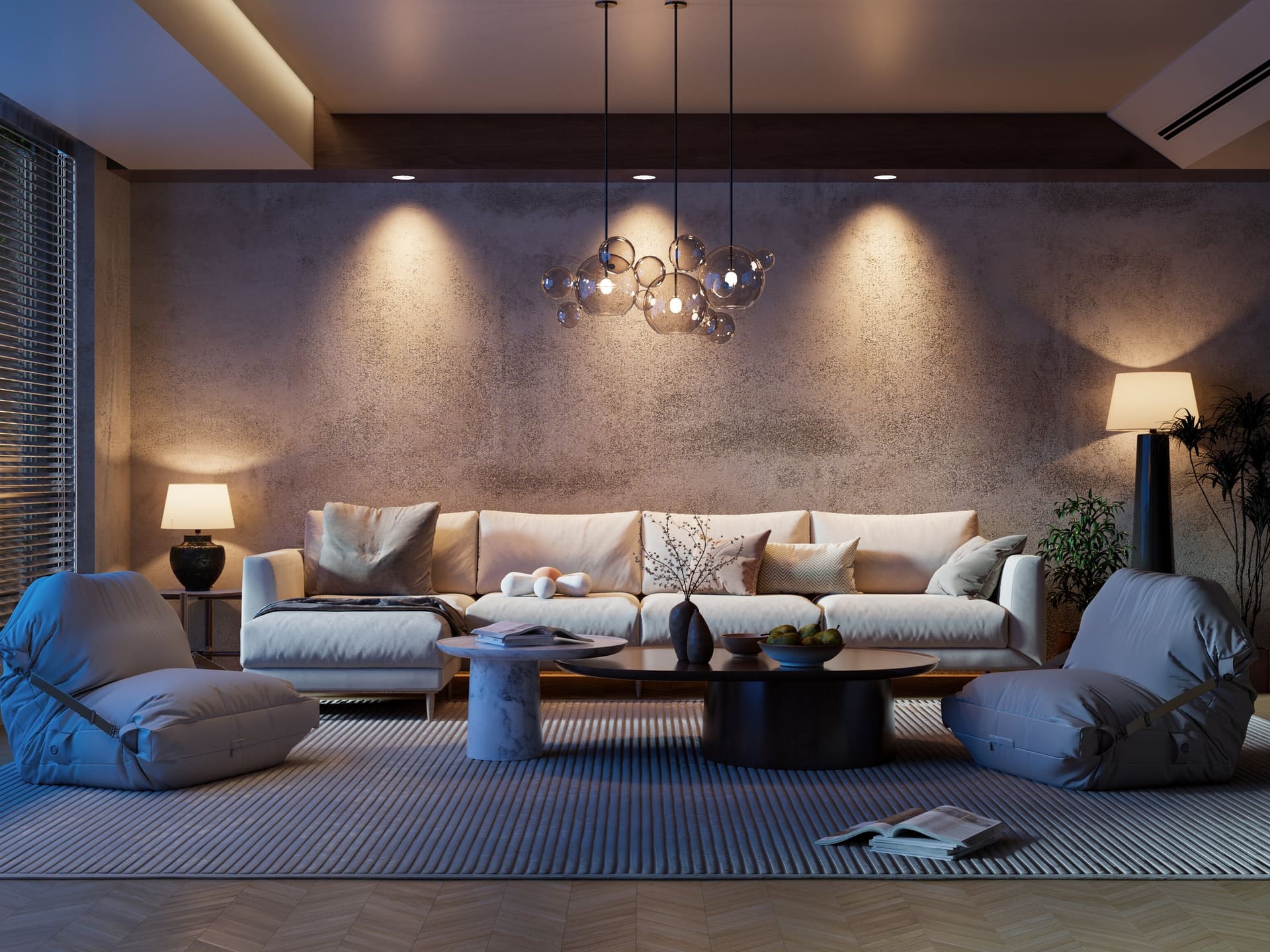 Modern Sandy Springs home living room with elegant area rug - professional residential rug cleaning services in Sandy Springs GA