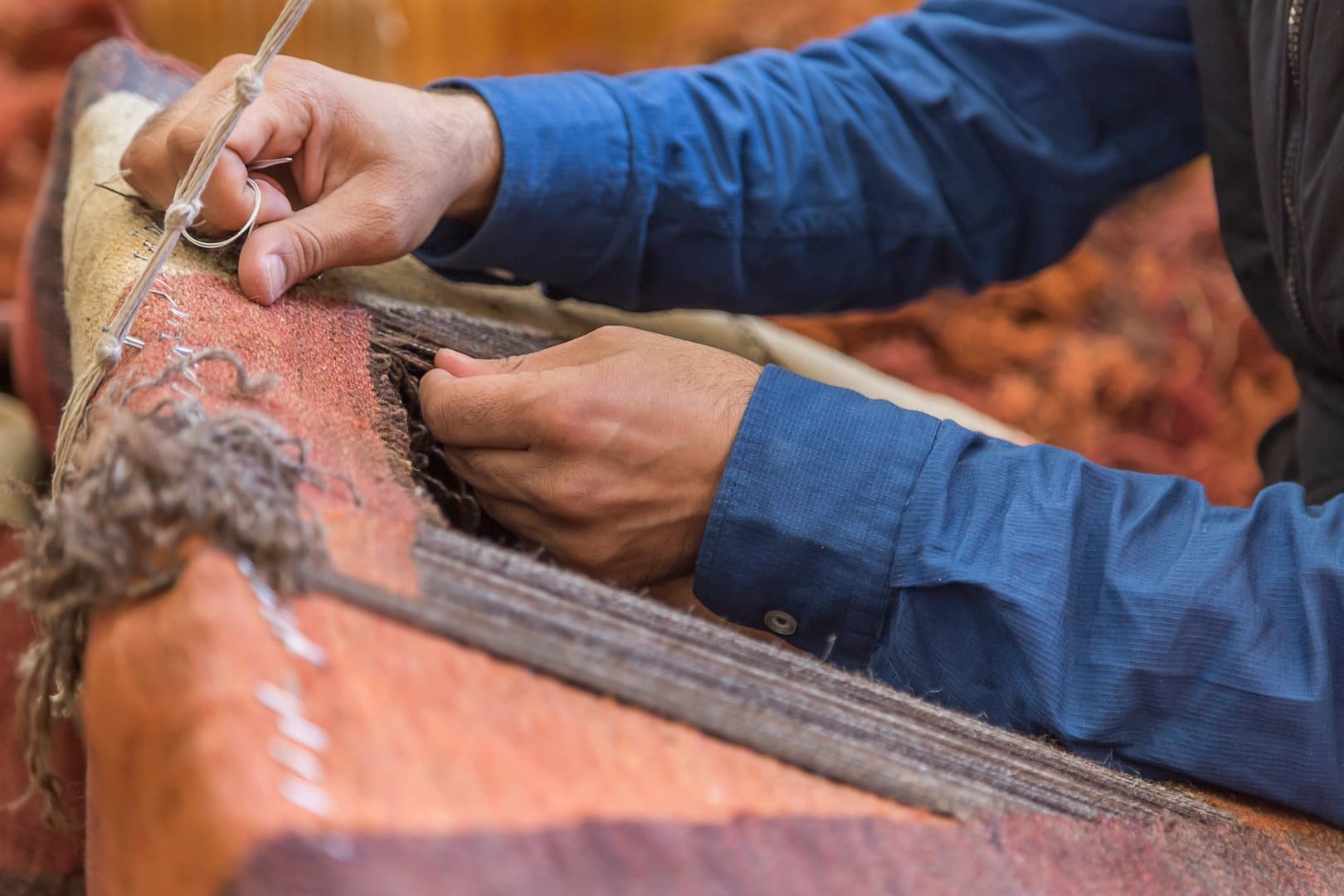 Restoring antique carpets, rugs and kilims